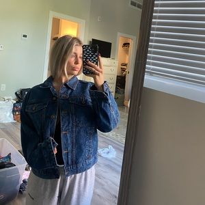 BDG dark wash distressed jean jacket